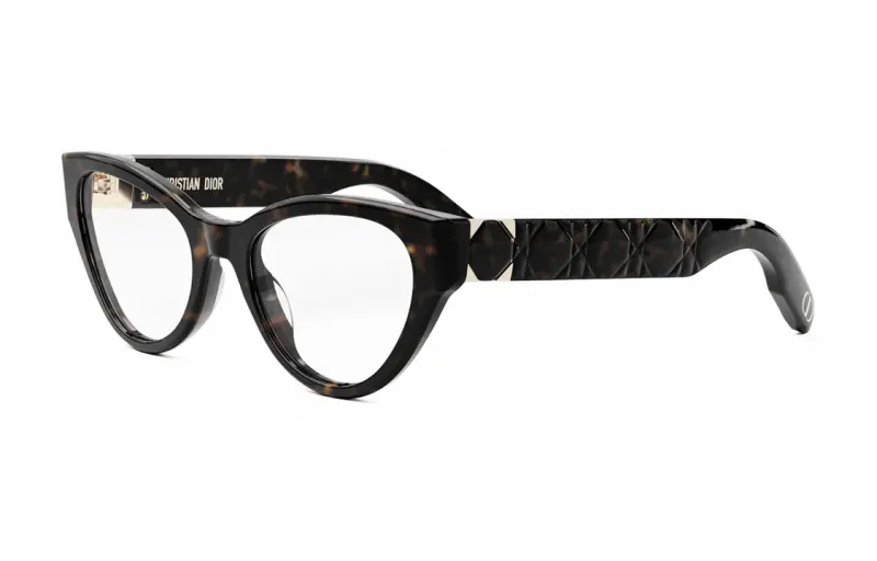 DIOR Acetate Irregular Shape Eyeglass Frames Women's Tortoiseshell