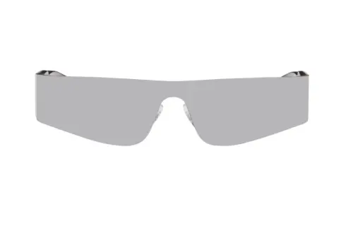 Balenciaga Nylon Irregular Shape Sunglasses Unisex Silver