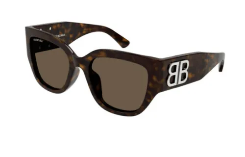 Balenciaga Plastic Irregular Shape Sunglasses Women's Tortoiseshell