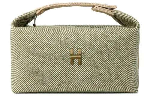 HERMES Bride a Brac Cotton Storage Bag, Toiletry Bag Large Unisex Forest Green