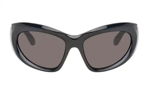 Balenciaga Bio nylon Irregular Shape Sunglasses Women's Black