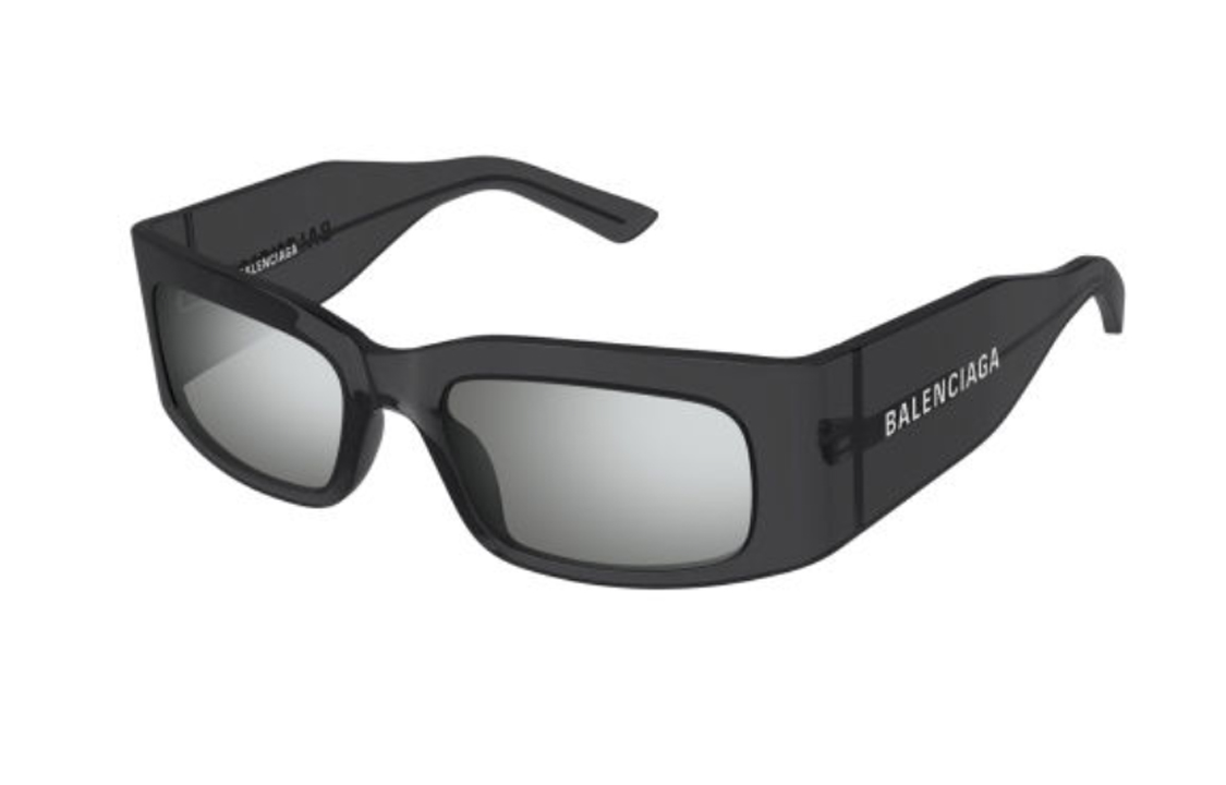 Balenciaga Recycled Acetate Rectangular Sunglasses Unisex Black