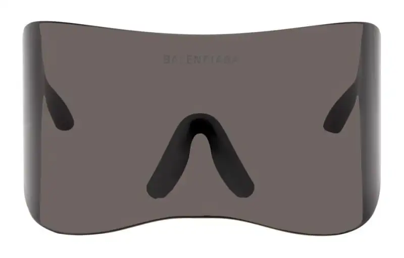 Balenciaga Nylon Irregular Shape Sunglasses Men's Black