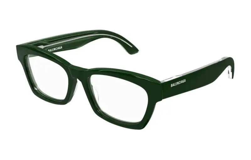 Balenciaga Acetate Rectangular Sunglasses Unisex Green