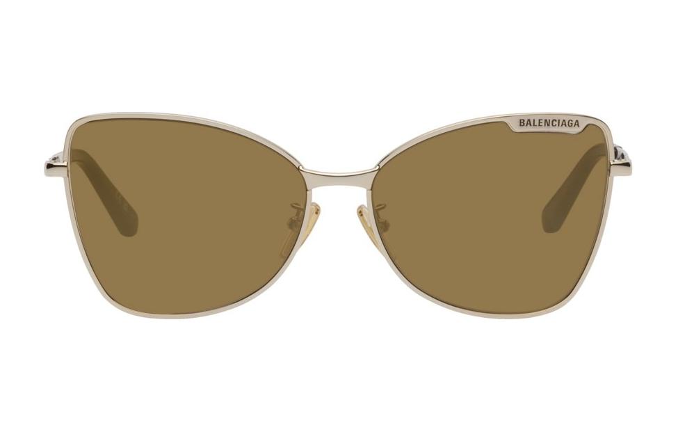 Balenciaga Metal Acetate Butterfly Sunglasses Women's Gold