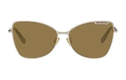 Balenciaga Metal Acetate Butterfly Sunglasses Women's Gold