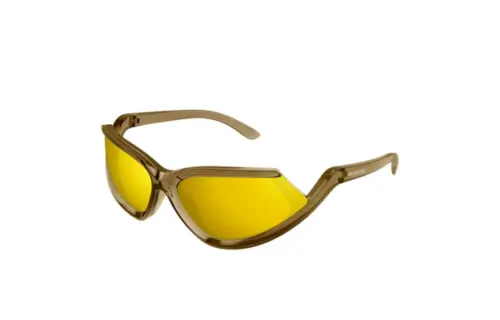 Balenciaga PVC Irregular Shape Sunglasses Unisex Umber