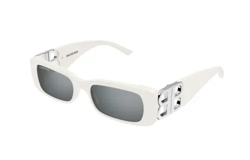 Balenciaga Acetate Irregular Shape Sunglasses Women's White
