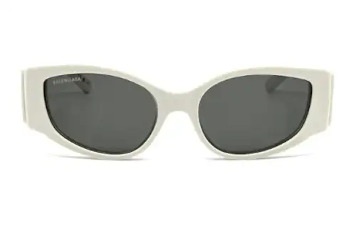 Balenciaga Acetate Irregular Shape Sunglasses Unisex White