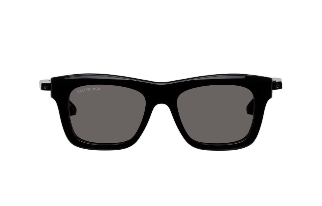 Balenciaga Acetate Plate Frame Irregular Shape Sunglasses Men's Black