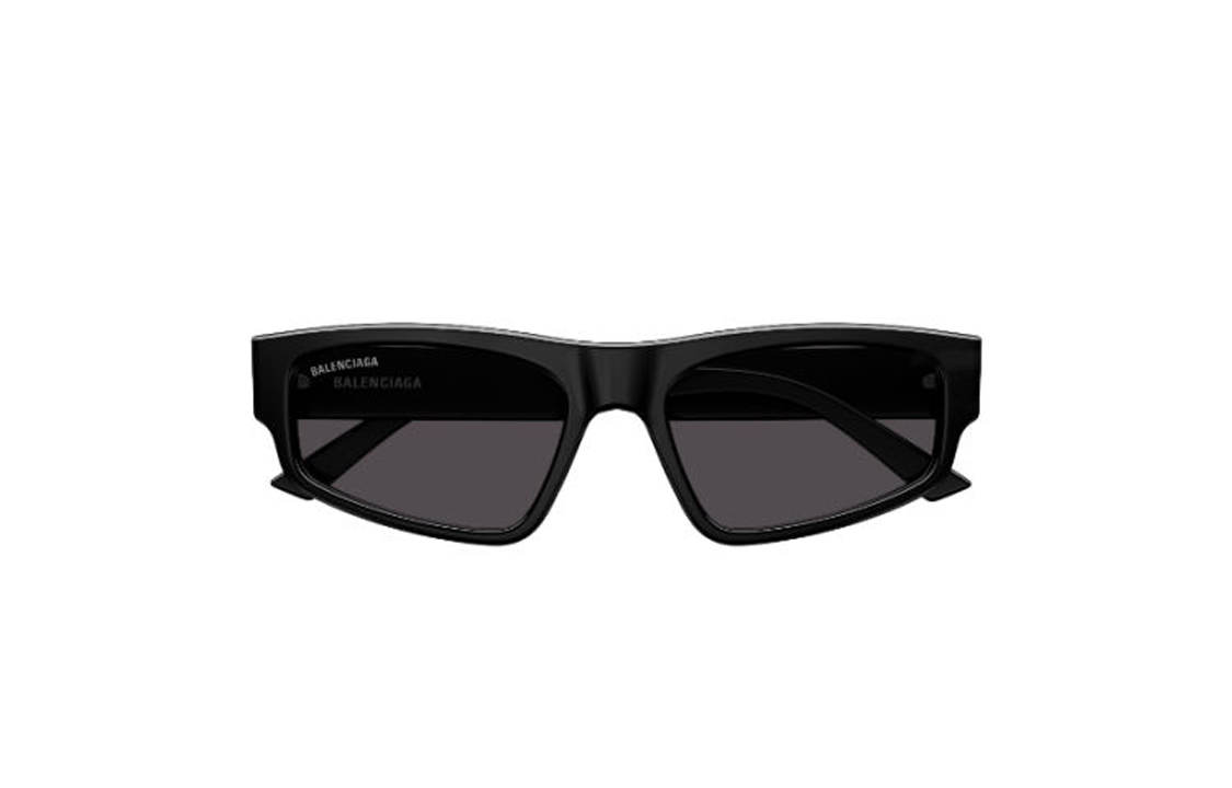 Balenciaga Acetate Irregular Shape Sunglasses Unisex Black