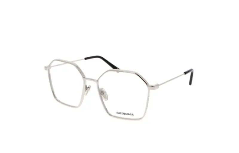 Balenciaga Irregular Shape Eyeglass Frames Women's Silver
