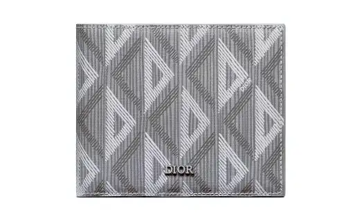 DIOR Smooth Cow Leather With Canvas Card Holder, Wallet Men's Gray