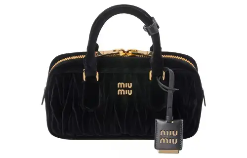 MIU MIU Arcadie Velvet Handbag Women's Black
