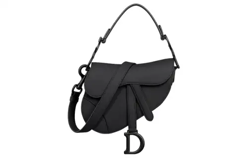 DIOR Ultra Matte Calfskin Saddle Bag, One Shoulder Handbag Mini Women's Black