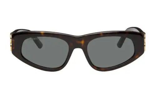 Balenciaga Plate Frame Cat Eye Sunglasses Men's Tortoiseshell