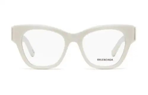 Balenciaga Acetate Cat Eye Eyeglass Frames Women's White