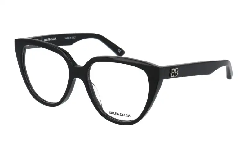 Balenciaga Letter Print Cat Eye Eyeglass Frames Women's Black