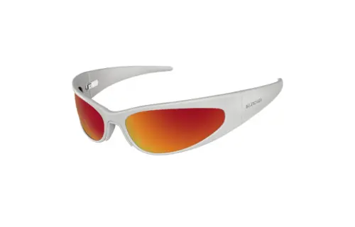 Balenciaga Aluminum Irregular Shape Sunglasses Men's Silver