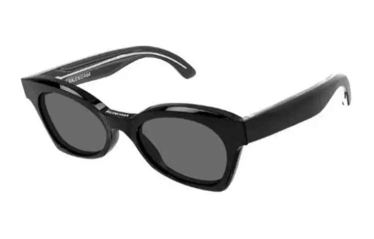 Balenciaga Acetate Irregular Shape Sunglasses Women's Black