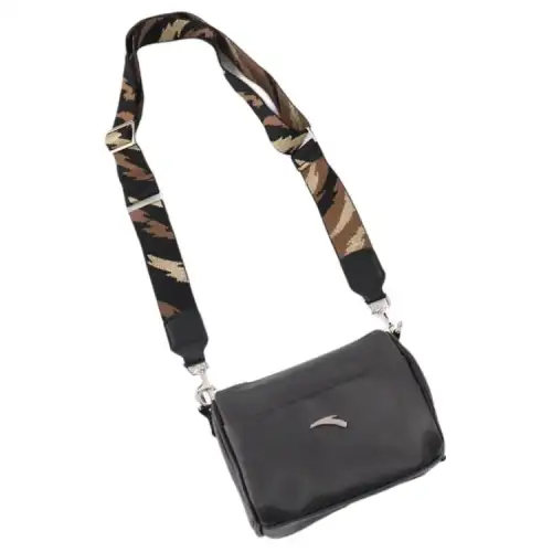 Anta Polyurethane Crossbody Bag Regular Unisex Black