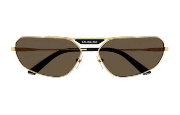 Balenciaga Irregular Shape Sunglasses Men's Gold