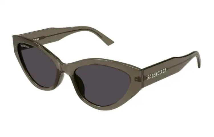 Balenciaga Recycled Acetate Irregular Shape Sunglasses Women's Green