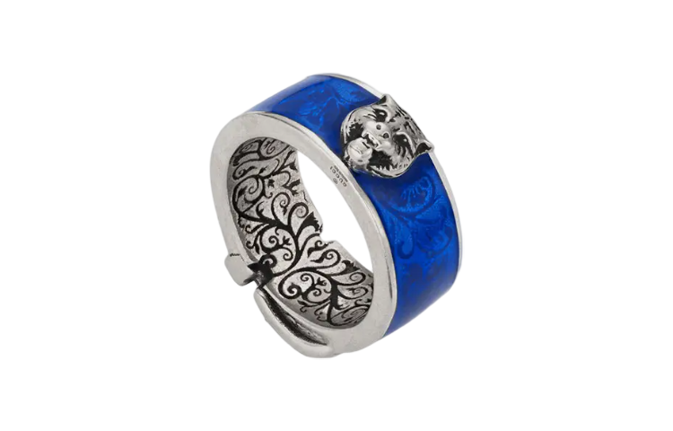 GUCCI Garden 925 Sterling Silver Rings Unisex Blue