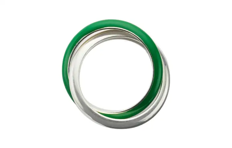Bottega Veneta 925 Sterling Silver Rings Men's Green