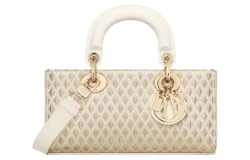 DIOR Jacquard Fabric Handbag, Shoulder Bag, Crossbody Bag, Handbag Small Women's Gold