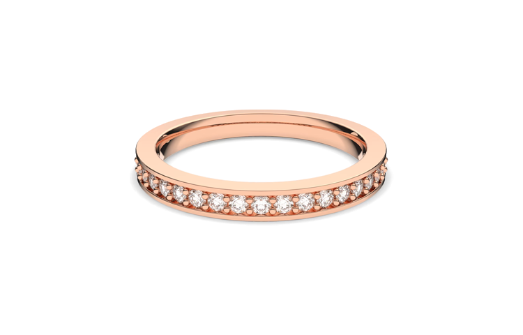 Swarovski universal golden ring, simple and elegant design, women's style, pink gold