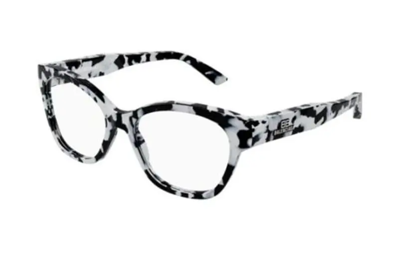 Balenciaga Acetate Irregular Shape Eyeglass Frames Women's Black