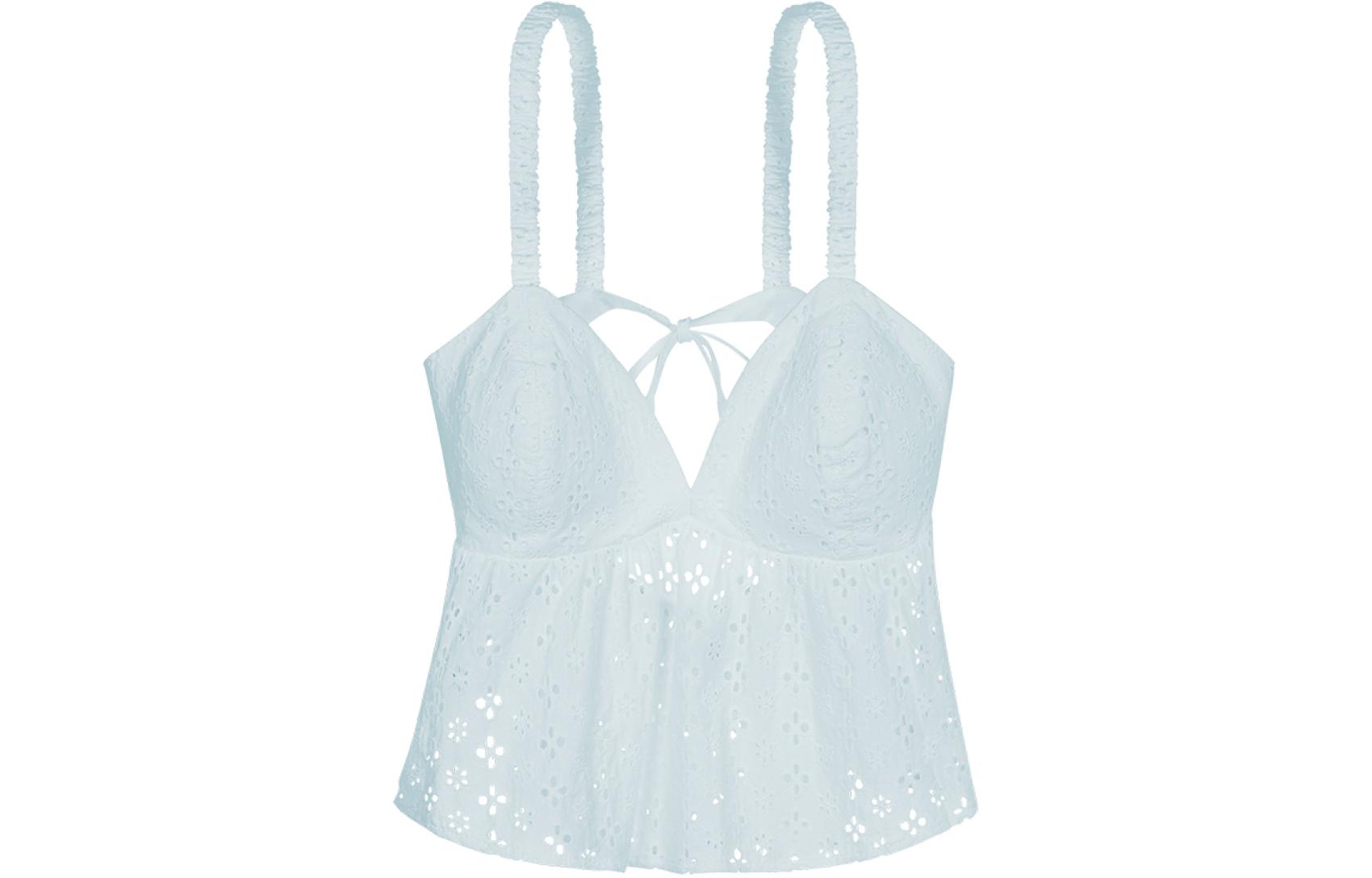 Женская футболка Victoria's Secret Embroidered Triangle (светло-синяя)