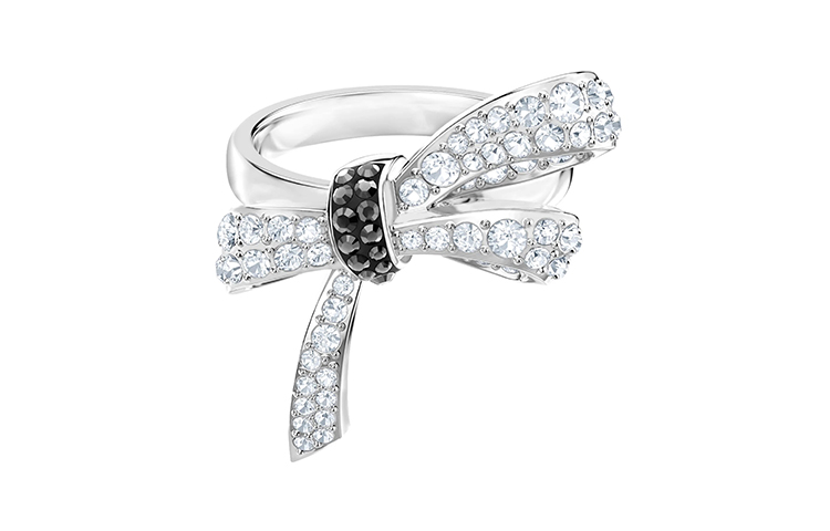Swarovski, elegant ring with bow, women's style