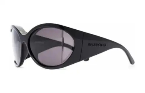 Balenciaga Acetate Irregular Shape Sunglasses Women's Black