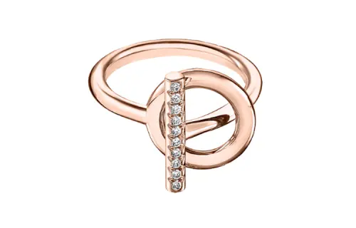 HERMES Karat Gold Rings Unisex Rose Gold