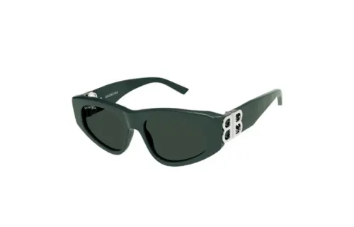 Balenciaga Acetate Irregular Shape Sunglasses Women's Dark Green
