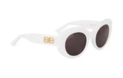 Balenciaga Round Sunglasses Women's White