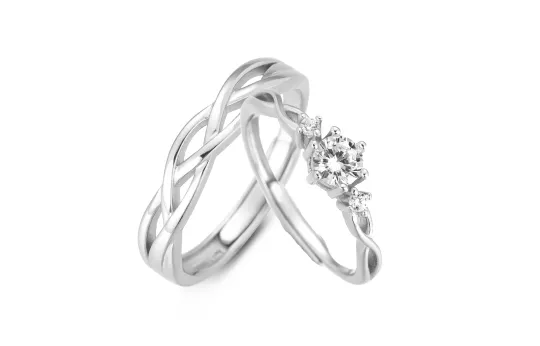 VIVIWELL 925 Silver Zircon Couple Rings Unisex