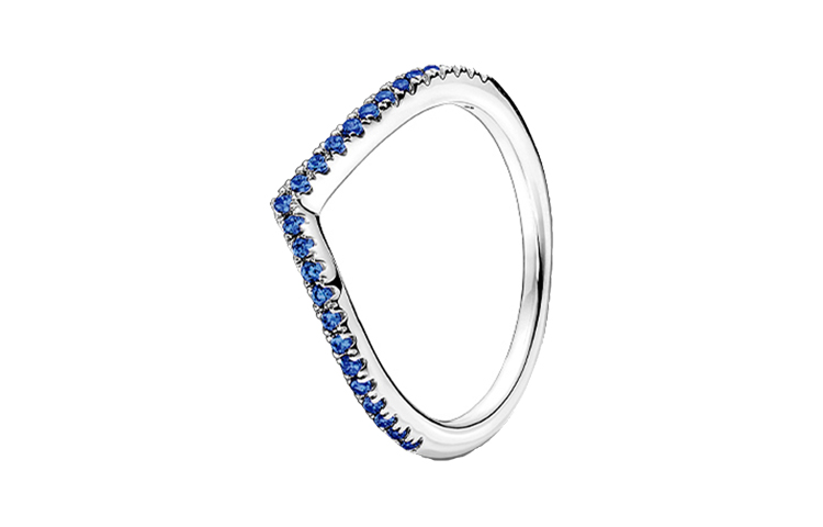 Женское кольцо Pandora 925 (серебристо-синее)
