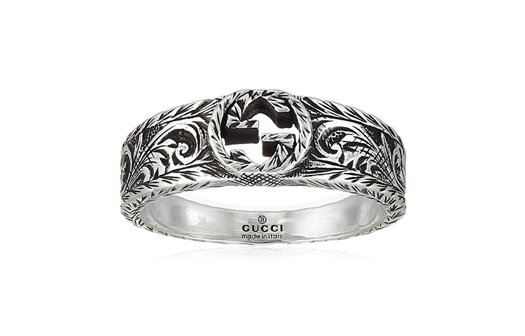 Gucci 2000-2015 Sterling Interlocking G Arabesque ring