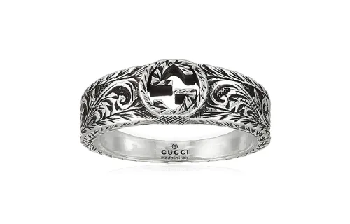 Gucci 2000-2015 Sterling Interlocking G Arabesque ring