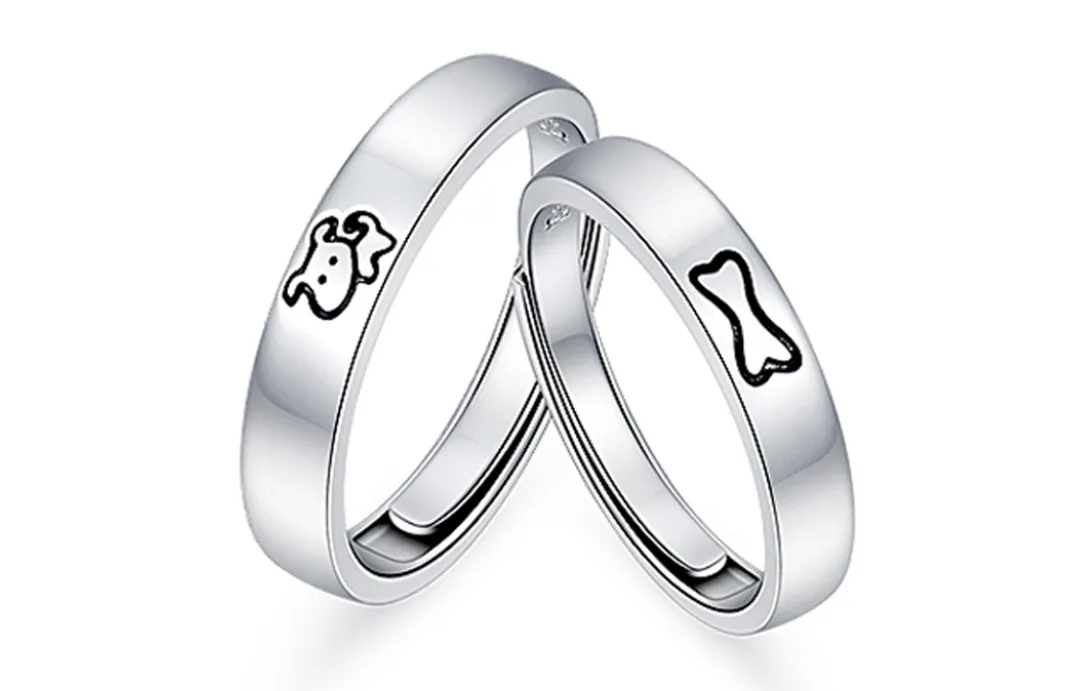 KADER Rings Unisex Silver White, Box Good Luck