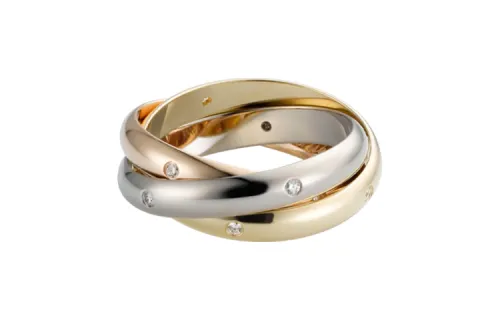Cartier 18K Gold Trinity Rolling Diamond Ring