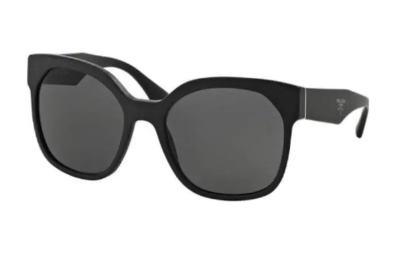 PRADA Acetate Irregular Shape Sunglasses Women's Black