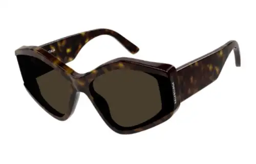 Balenciaga Geometric Pattern Irregular Shape Sunglasses Women's Tortoiseshell
