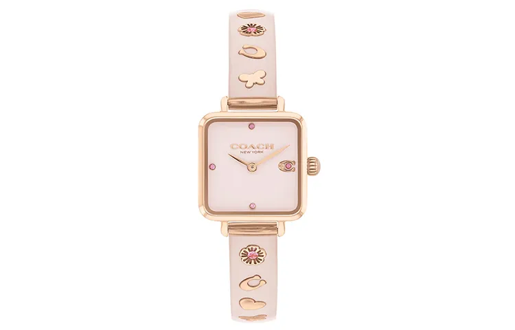 COACH CASS Wrist Watches Quartz Movement Resin Strap 22mm Pink Watch Dial Women's Watch