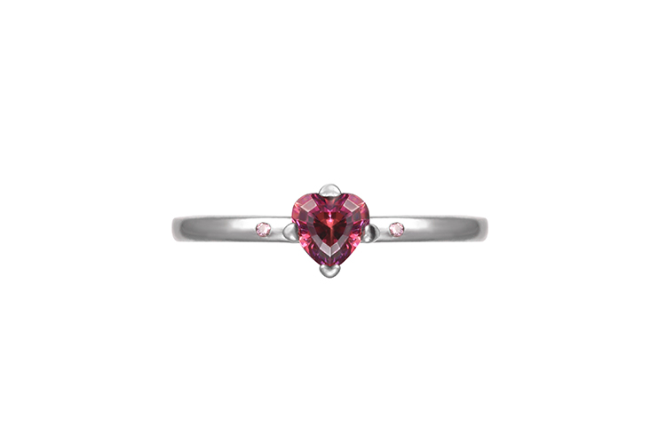 Pandora Pandora, stone inlay heart shaped with letters, ring, silver 925 sample