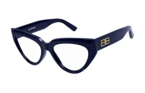 Balenciaga Acetate Irregular Shape Eyeglass Frames Unisex Blue