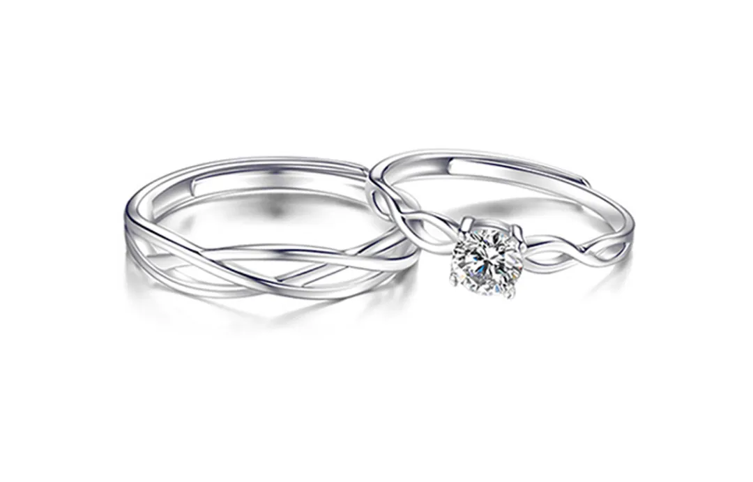 FANCI S925 Silver Plain Ring Pair Unisex